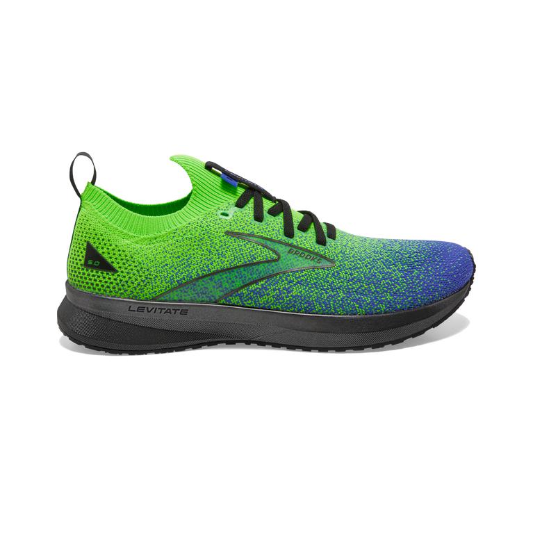 Brooks Levitate StealthFit 5 Energy-Return Road Running Shoes - Men's - M1 Green Gecko/Baja/Dazzling